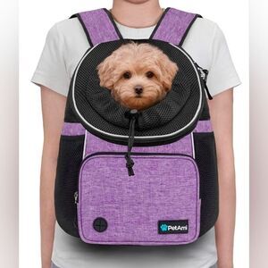 🩵NIB Purple & Black Large Cat & Dog Chest Carrier Backpack Large